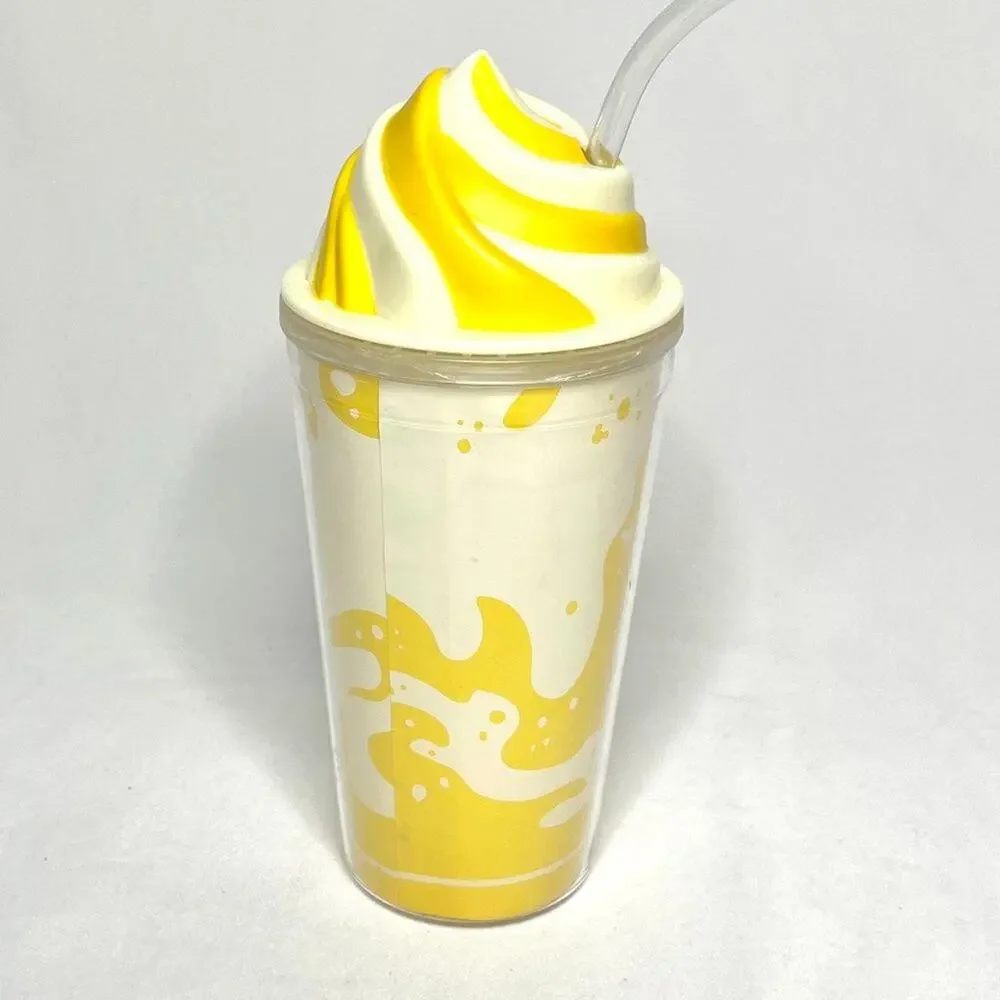Disney Parks Dole Whip Plastic Drinking Cup With Straw